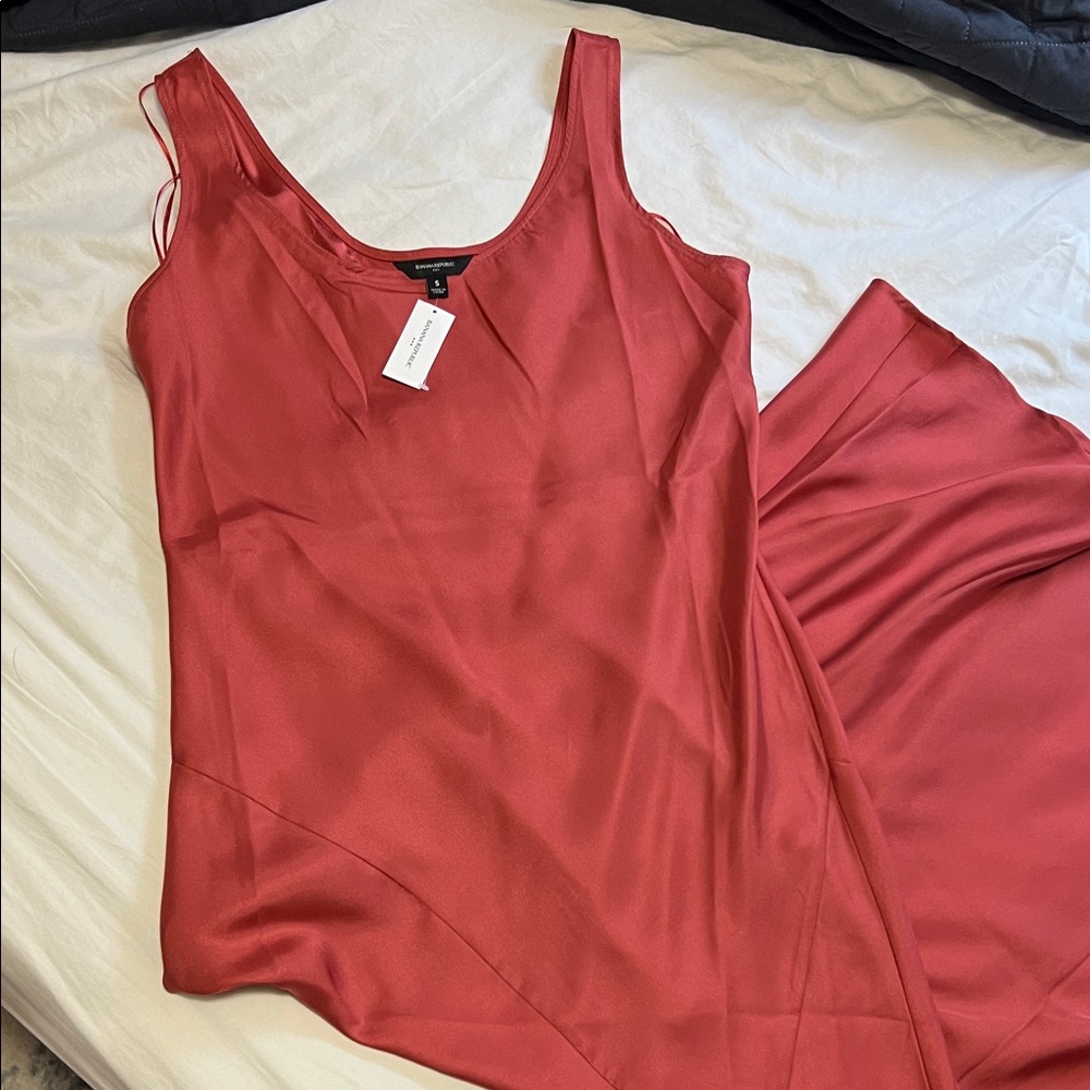 Banana Republic Coral Silky Maxi Dress